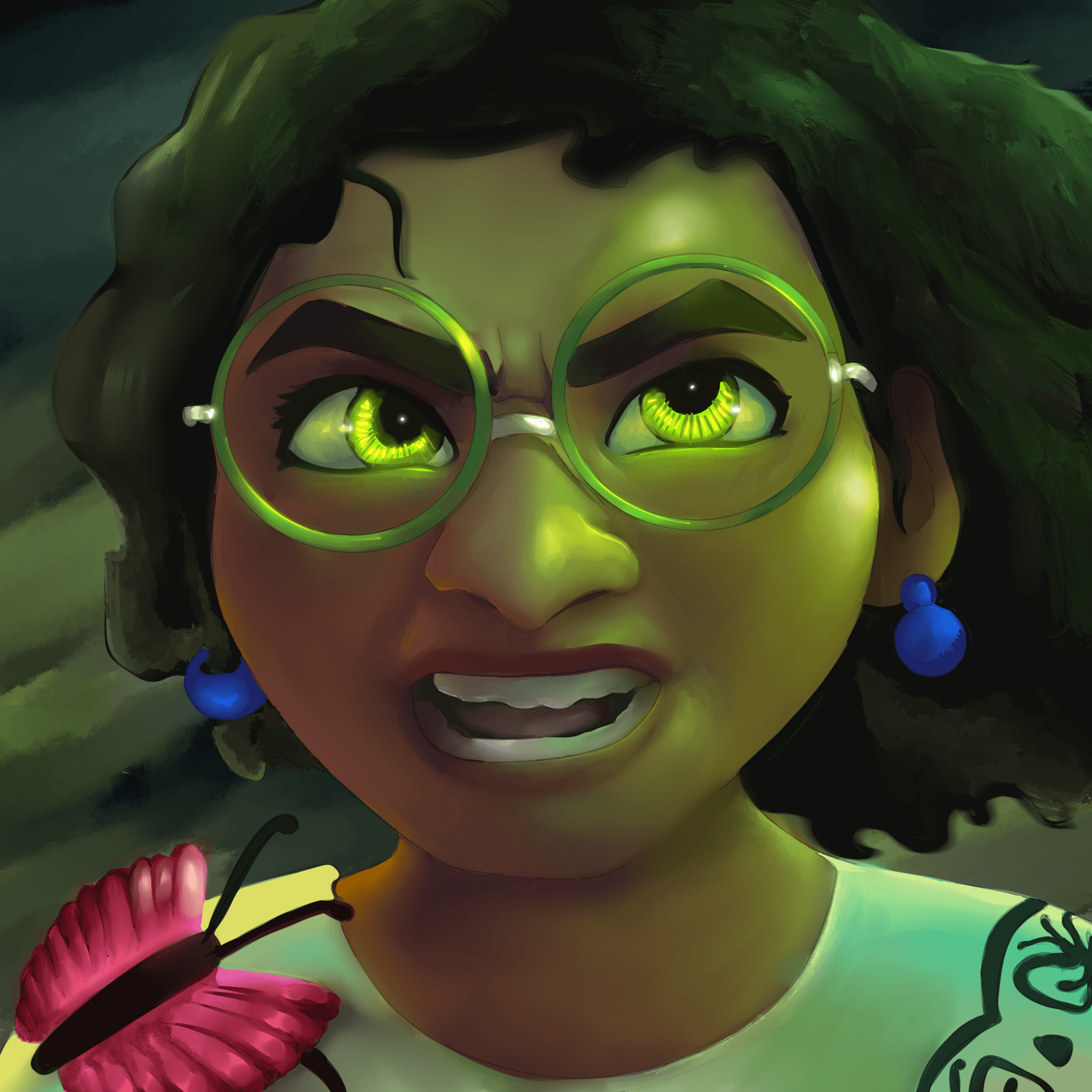 Escape Bruno stylized character close-up.